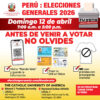 Antes de venir a votar, no olvides…