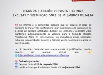 EXCUSAS Y JUSTIFICACIONES DE MIEMBROS DE MESA