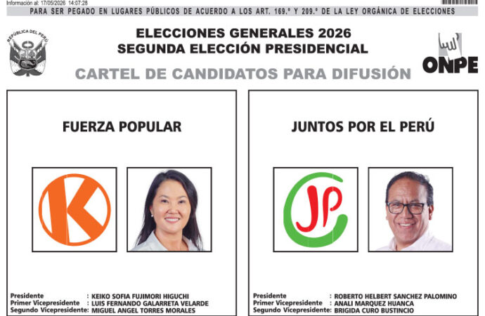 Cartel de Candidatos para Segunda Eleccion Presidencial 2026