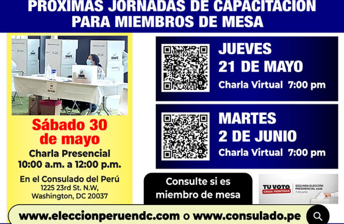 Próximas jornadas de capacitación para miembros de mesa – Segunda Elección Presidencial 2026
