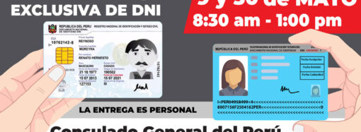 📢 Entrega Exclusiva de DNI en el Consulado General del Perú en Washington DC