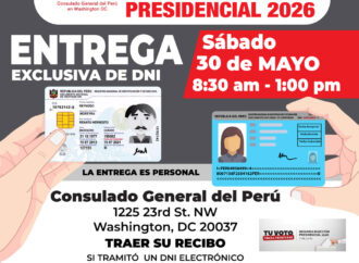 30 de Mayo – Entrega Exclusiva de DNI en Washington DC